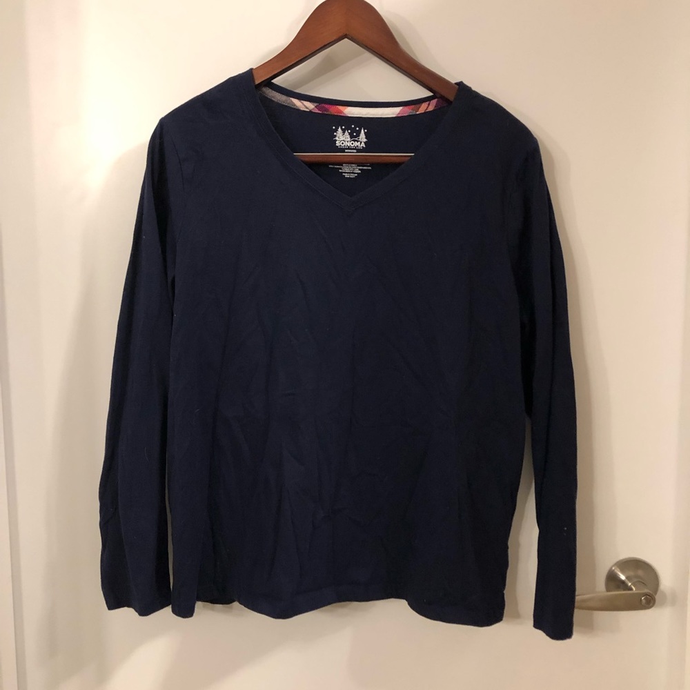 Navy pajama long sleeve shirt 👚